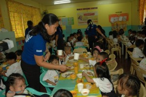 Day care pupils are the beneficiaries of the Supplementary Feeding Program (SFP) implemented by DSWD nationwide.
