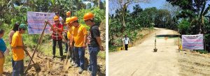 The Department of Social Welfare and Development (DSWD) Field Office (FO) XI with New Corella Mayor Rhodora S. Alcoran lead the groundbreaking ceremony for the new tribal hall (photo 1) and inauguration of the new road structure (photo 2) for the residents of Barangay Suawon through the Kapit-Bisig Laban sa Kahirapan – Comprehensive Integrated Delivery of Social Service or Kalahi-CIDSS project.  ​