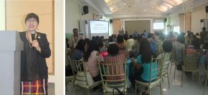 Usec. Templa addressing the LSWDOs, Civil Society Organizations and representatives from the Academe in Region 2 during the Social Welfare Forum on seven (7) priority bills for Social Welfare and Development.