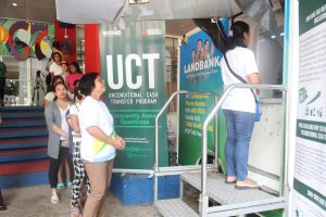 The Department of Social Welfare and Development (DSWD), in partnership with the Land Bank of the Philippines, ensures that beneficiaries are able to easily receive their cash grants by setting up satellite automated teller (ATM) machines and simultaneous payout activities around the country.