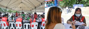 DSWD Field Office-NCR personnel conduct payout of Assistance for Individuals in Crisis Situation for former members of Communist Terrorist Group Affected Mass Organizations (CAMOs) during the localized Duterte Legacy Caravan in Taguig City on October 20.