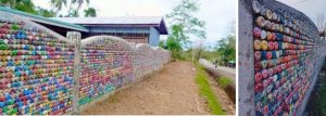 The eco-brick wall, a recycling project,  along the Cantilan-Tandag Rd. in Surigao del Sur, never fails to attract the attention of passersby.