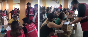Personnel of DSWD-Field Office IV-A distribute cash assistance and Family Food Packs to residents of Noveleta, Cavite who were affected by Severe Tropical Storm Paeng.