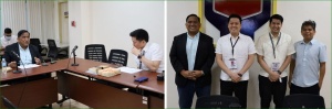 Left photo: DSWD Secretary Rex Gatchalian meets with OCTA Research President Dr. Ranjit Rye to discuss on how to improve social protection packages based on the current data trends.   Right photo:  OCTA Research President Dr. Ranjit Rye, DSWD Secretary Rex Gatchalian, Undersecretary Eduardo Punay, and OCTA Research Chief Data Scientist Dr. Guido David