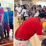 Department of Social Welfare and Development Secretary Rex Gatchalian leads the distribution of Emergency Shelter Assistance to the families affected by Typhoon Odette during the ceremonial payout of assistance in the Municipality of General Luna, Surigao Del Norte, on Wednesday, February 8, 2023.