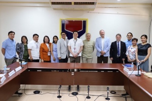 Department of Social Welfare and Development (DSWD) Secretary Rex Gatchalian (center) meets the delegation of the United Nations (UN) to reaffirm existing ties and establish new partnerships in mitigating hunger in the country.  From left to right: DSWD Undersecretary for General Administration and Support Services Group Antonio C. Crisanto Jr.; Assistant Secretary for Office of the Secretary  Concerns Irene B. Dumlao; Undersecretary for Policy and Plans Group  Atty. Adonis P. Sulit;  Undersecretary for Special Concerns Vilma B. Cabrera; UN Development Program Coordination Officer Eden Lumilan; UN World Food Programme Deputy Country Director Dipayan Bhattacharyya; DSWD Secretary Rex Gatchalian; UN Resident and Humanitarian Coordinator Gustavo Gonzales; Development Coordination Officer - Regional Director for Asia Pacific David Mclachlan-Karr; UN Food and Agriculture Organization (FAO)  Representative in the Philippines Lionel Dabbadie; Resident Coordinator Officer - Economist John Alikpala;, Anticipatory Action Coordinator - United Nations Office for the Coordination of Humanitarian Affairs (UN-OCHA) Ms. Agnes Palacio; and FAO Assistant Representative Tamara Duran.