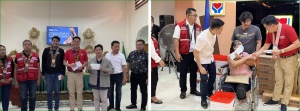 Department of Social Welfare and Development (DSWD) Secretary Rex Gatchalian hands over on Wednesday, March 22, 2023, the financial assistance donated by the People’s Republic of China (PRC) and the Government of Hungary, along with the family food packs and hygiene kits from the Department, to the victims of the 2019 Sulu (left) and Zamboanga City (right) bombing incidents.