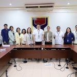 Department of Social Welfare and Development (DSWD) Secretary Rex Gatchalian (8th from left), together with other DSWD officials, met with the International Organization for Migration (IOM) Philippines, represented by Chief of Mission Tristan Burnett (5th from right), on March 30.