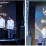 (Left photo) (From left to right) Department of Social Welfare and Development (DSWD) Secretary Rex Gatchalian, together with Development Academy of the Philippines (DAP) President Atty. Engelbert Caronan Jr., Civil Service Commission Chairperson Karlo Alexei Nograles, and Undersecretary for Special Concerns Alan Tanjusay, greets the awardee of the Best Social Worker, Community-Based during the Programs on Awards and Incentives for Service Excellence (PRAISE) Awarding Ceremony on April 19. (Right photo) DSWD Secretary Rex Gatchalian and DAP President Atty. Engelbert Caronan Jr. award Mr. Leo Bernal in recognition of his 40 years in service.
