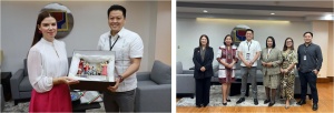 Photo 1: Department of Social Welfare and Development (DSWD) Secretary Rex Gatchalian presents a token to Hungarian Ambassador Titanilla Tóth during her visit at the DSWD Central Office on Thursday, April 21.   Photo 2: DSWD Secretary Rex Gatchalian, together with other DSWD officials, welcomes Commission on Elections (Comelec) Commissioner Socorro Inting (2nd from left) and Director Frances CM Aguindadao-Arabe (left) at the DSWD Central Office.