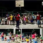 Social workers of the Department of Social Welfare and Development’s (DSWD) Bicol Regional Office facilitate play therapy as part of the psychosocial interventions provided to children evacuees affected by the armed conflict in Jovellar, Albay.